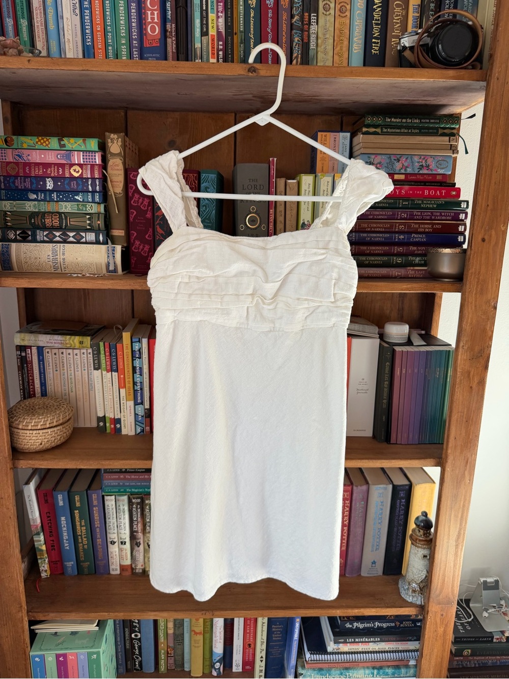 Abercrombie & Fitch White Ruffled Bust Mini Sundress